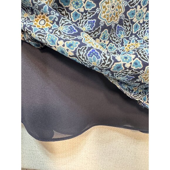 Ann Taylor Floral Maxi Dress Womens 2 Blue Halter Summer Chic Boho Sleeveless - Picture 4 of 10